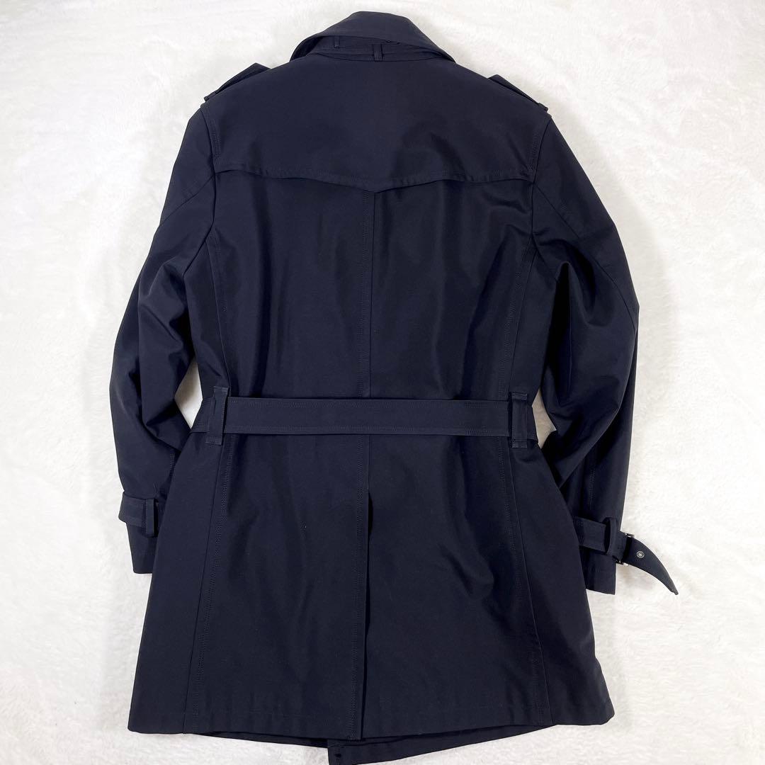 美品 バーバリーブラックレーベル トレンチコート ノバチェック ベルト 黒 L