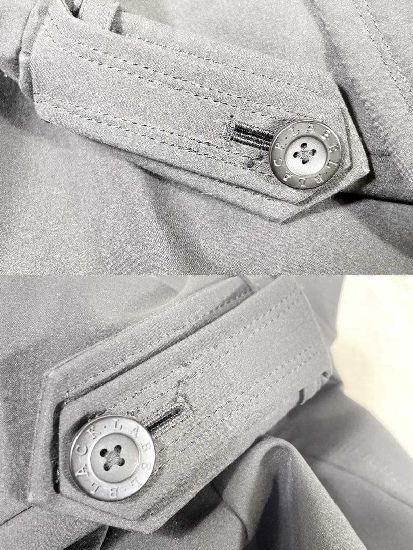 美品 バーバリーブラックレーベル トレンチコート ノバチェック ベルト 黒 L