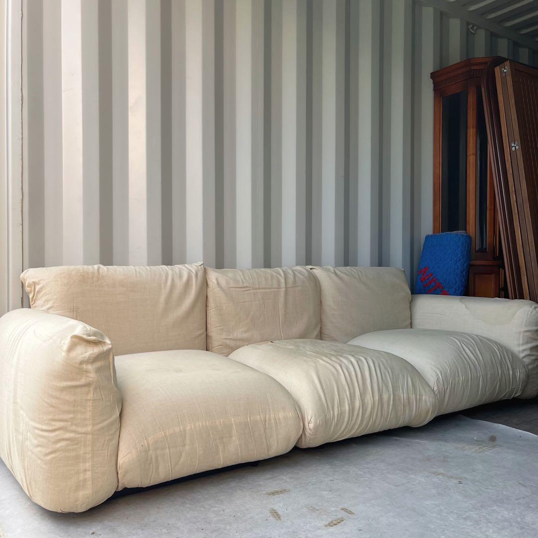 取付無料！アルフレックス マレンコ グリーンカバー付き3人掛けソファ✨