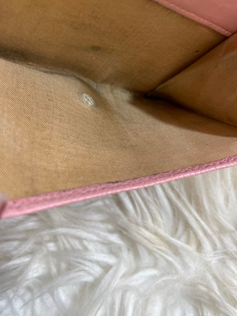 シャネル CHANEL 財布 二つ折りピンク キャビア ココマーク 正規品