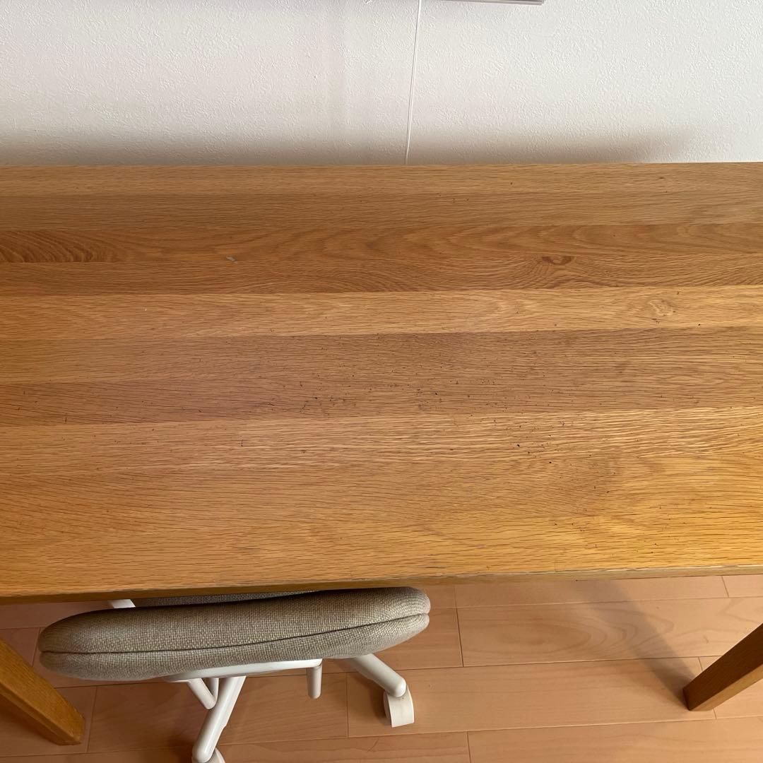 無垢材デスク(引き出し付き)オーク材　廃盤品