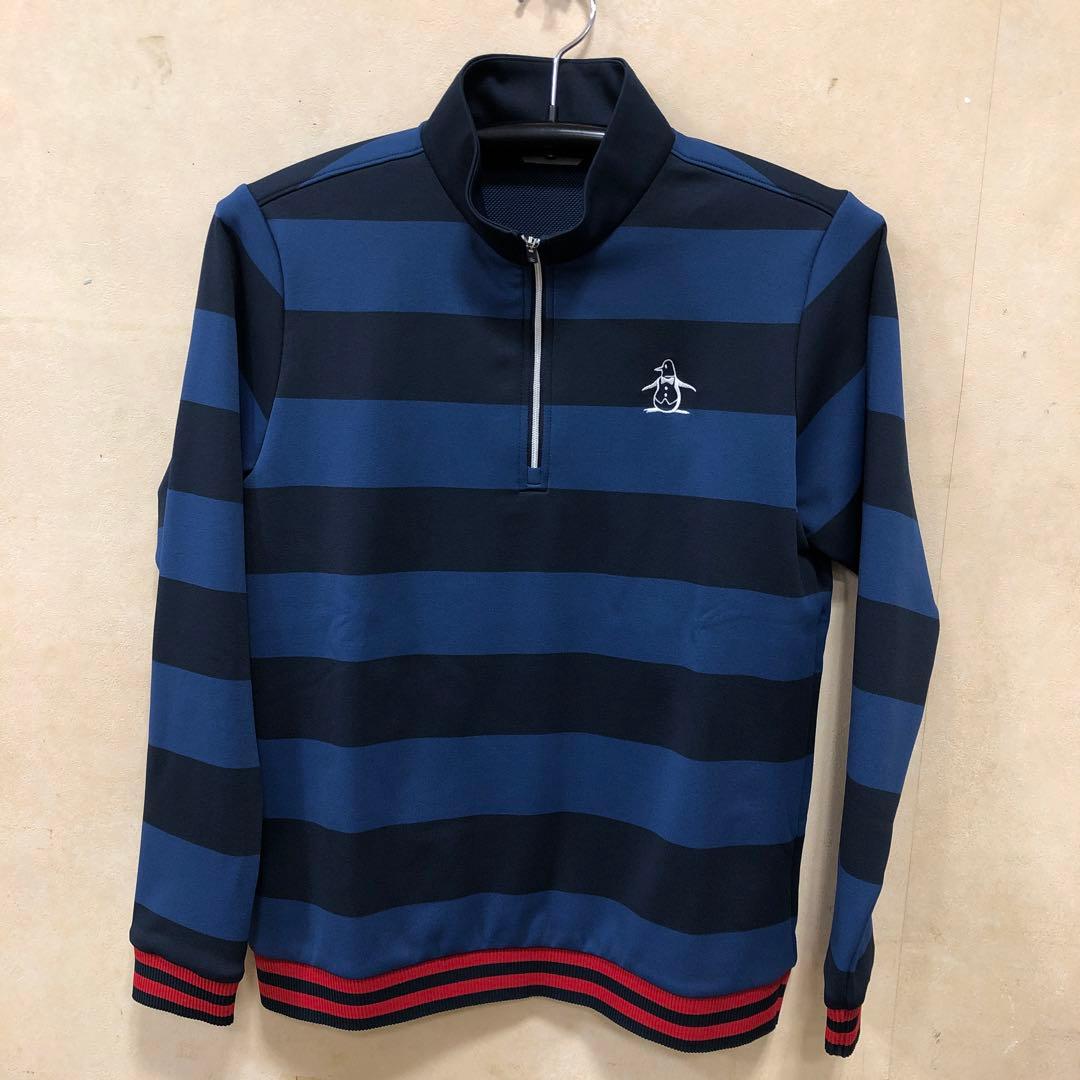 マンシングウエアレディスペンギン刺繍 ハーフジップシャツ ネイビーL