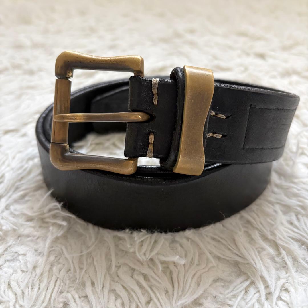 ヴィンテージ ワークス　Leather belt 5Hole DH5709 黒金