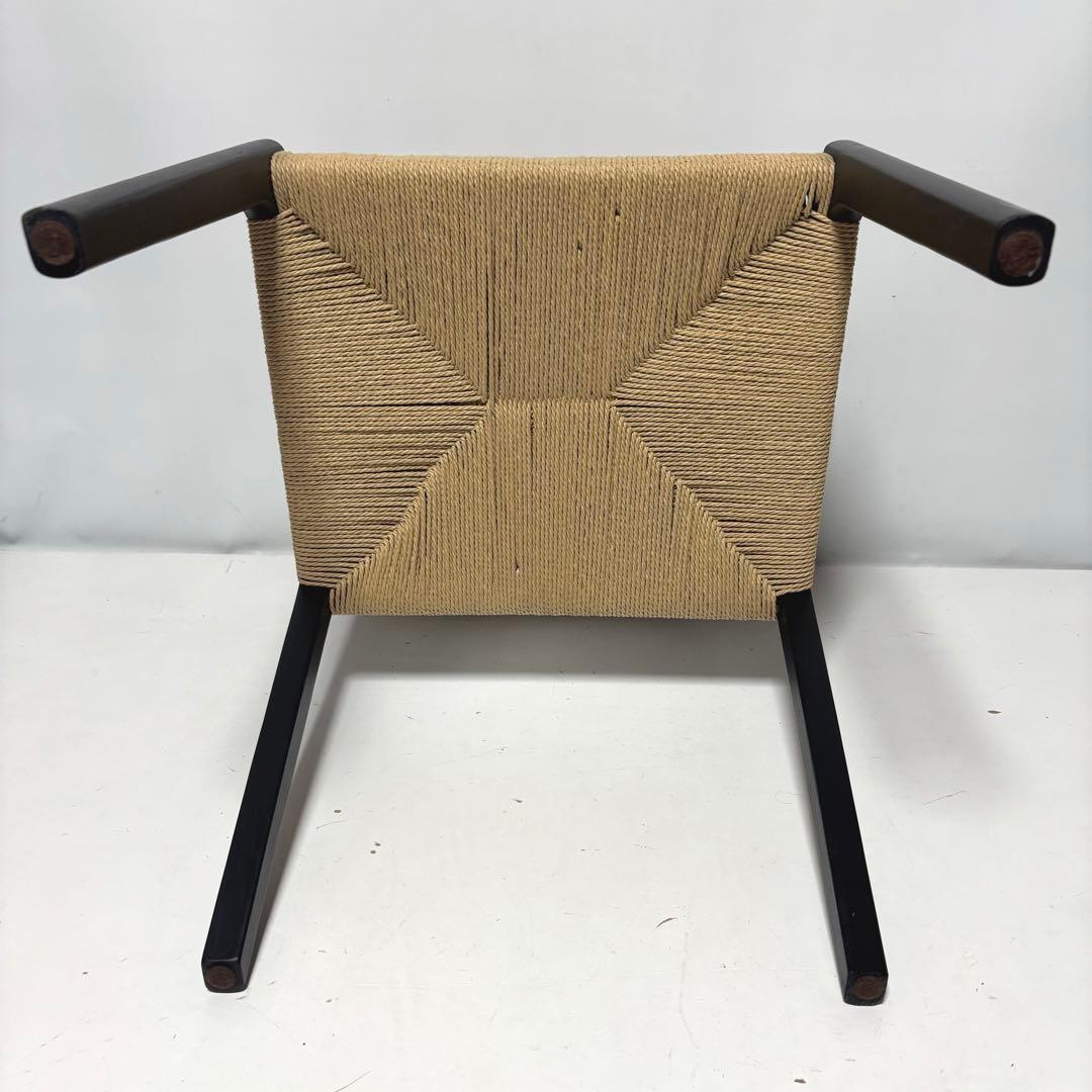 【完成品】ペーパーコード×ブラック　ダイニングチェア