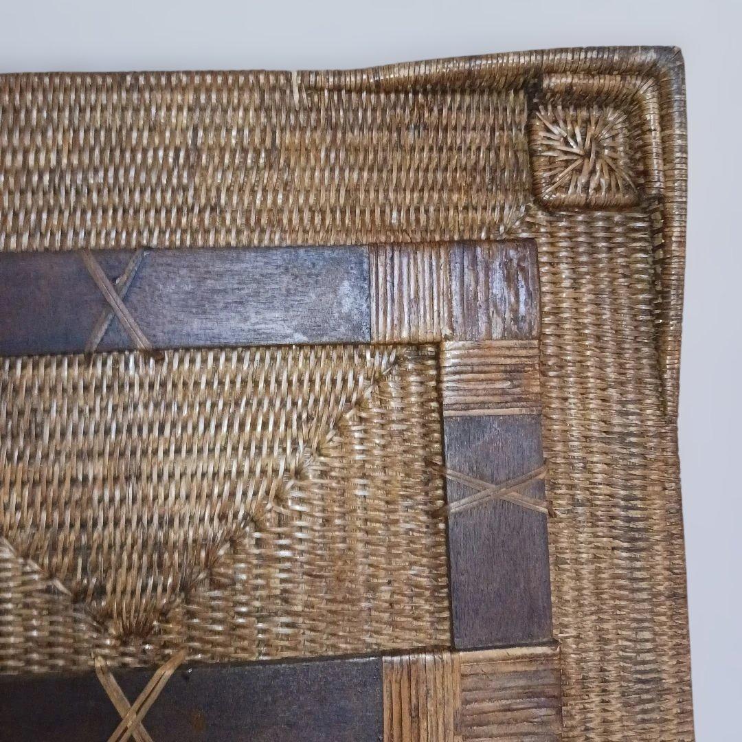 極美品　ラタン 　バトラーズトレーテーブル 　天然素材 　折りたたみ アジアン