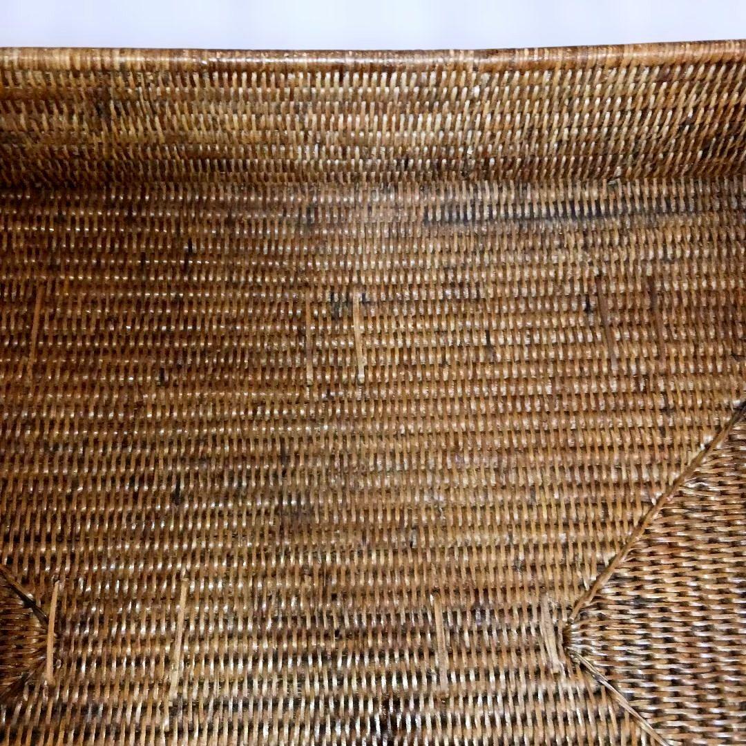 極美品　ラタン 　バトラーズトレーテーブル 　天然素材 　折りたたみ アジアン
