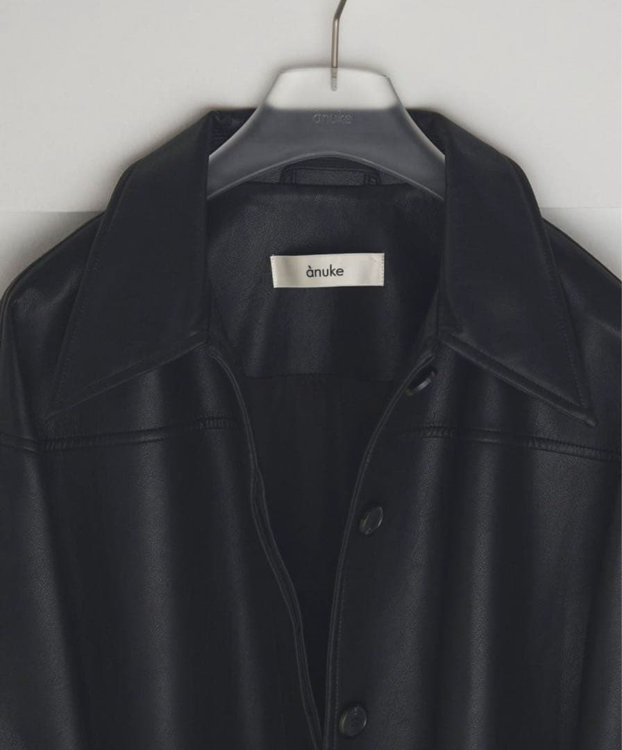 アンヌーク 38 黒 Ecoleather Over Jacket