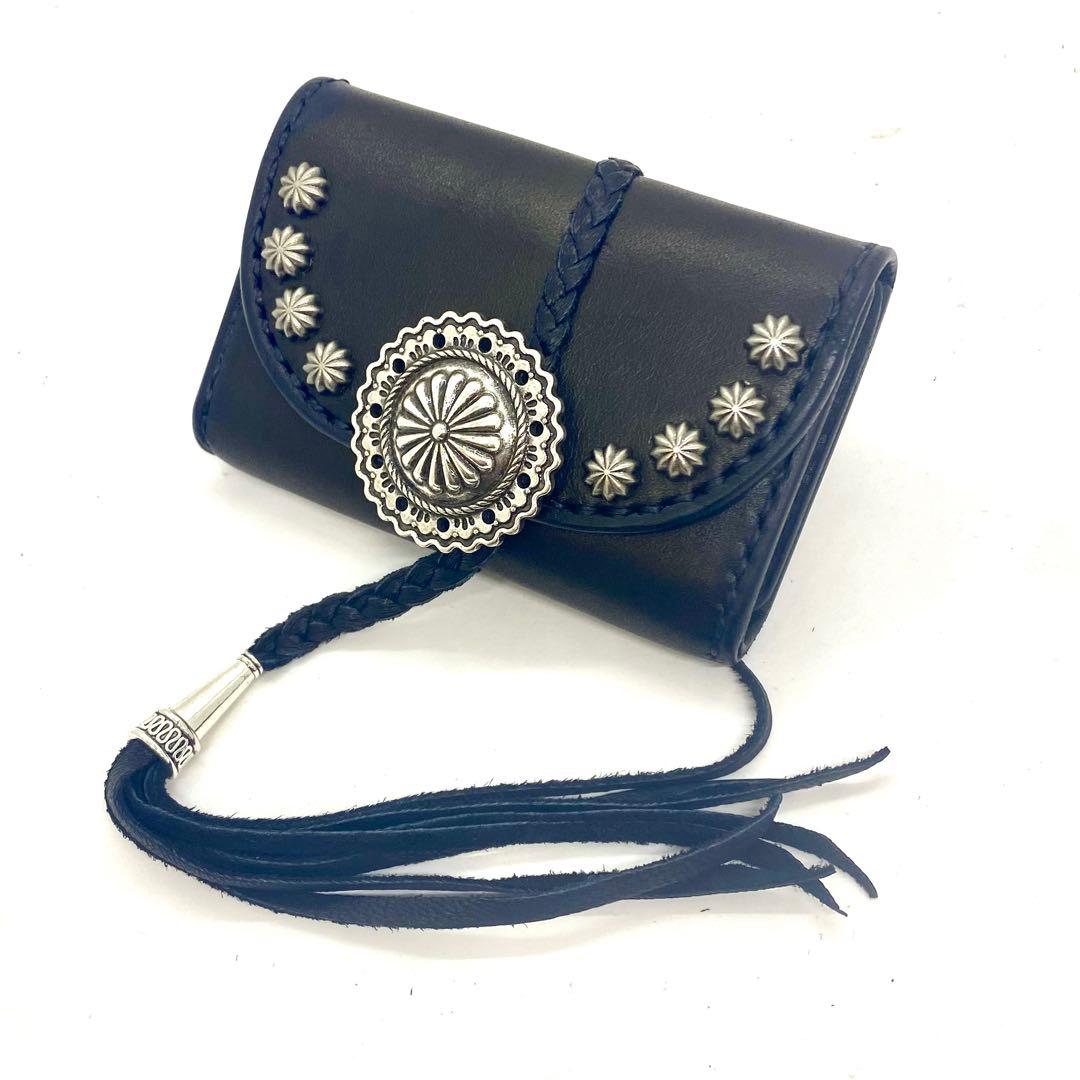 ‼️新作‼️コンパクトウォレット　ナバホフラワーコンチョ　アポロカスタム　BK