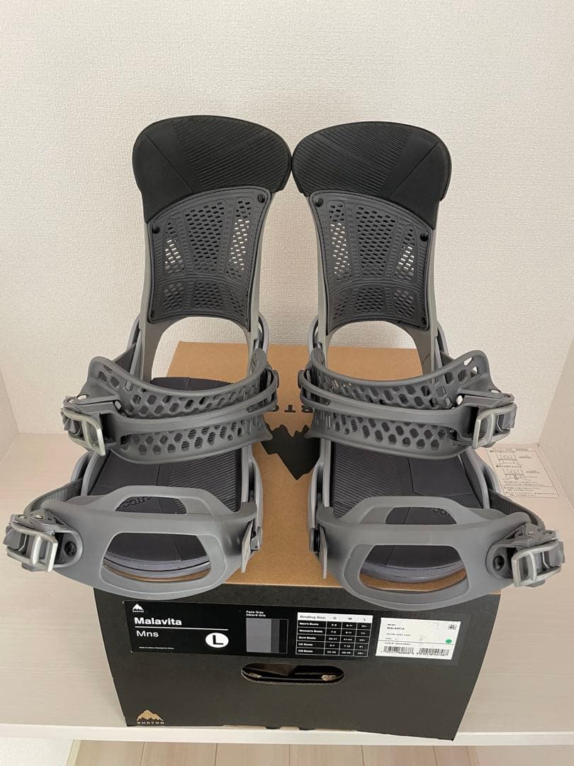 バートンMalavita スノーボード ビンディング Lサイズ グレー