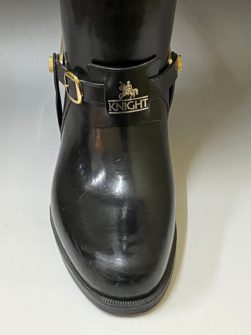 E732 レア KNIGHT 大型 高さ49cm ナポレオンブーツ 革靴 拍車付