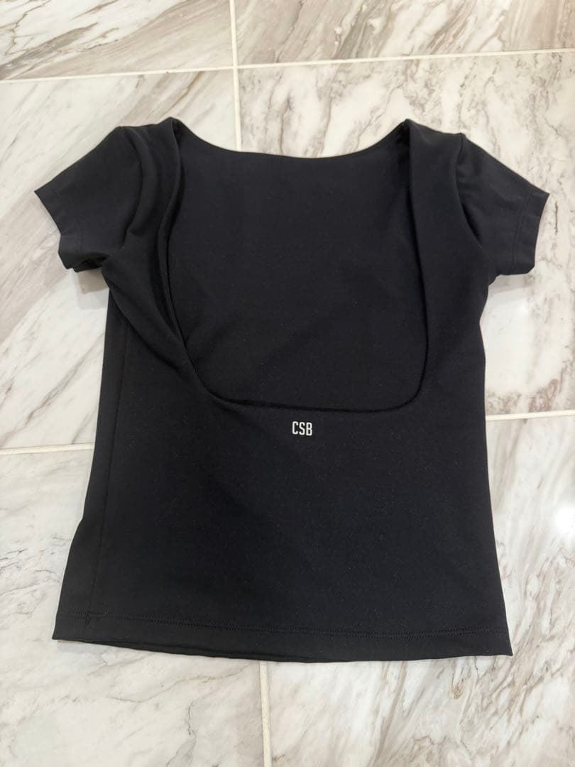 CSB FORM OPEN BACK TEE Mサイズ　ブラック