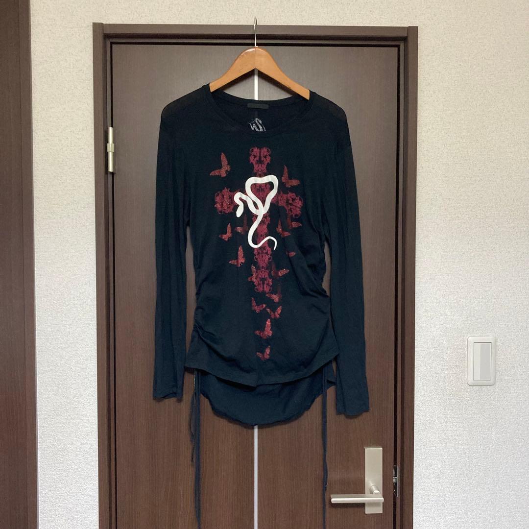 Kmrii サーペント バタフライ ロングスリーブ カットソー ブラック 黒 S