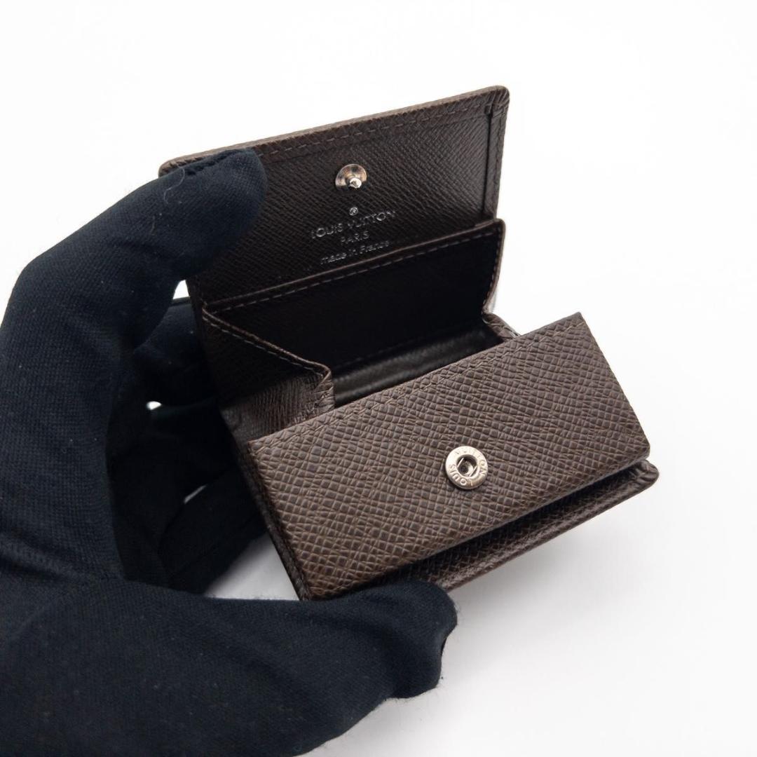 【極美品】ルイヴィトン　ポルトモネボワット　タイガ　ケース　グリズリ　茶色