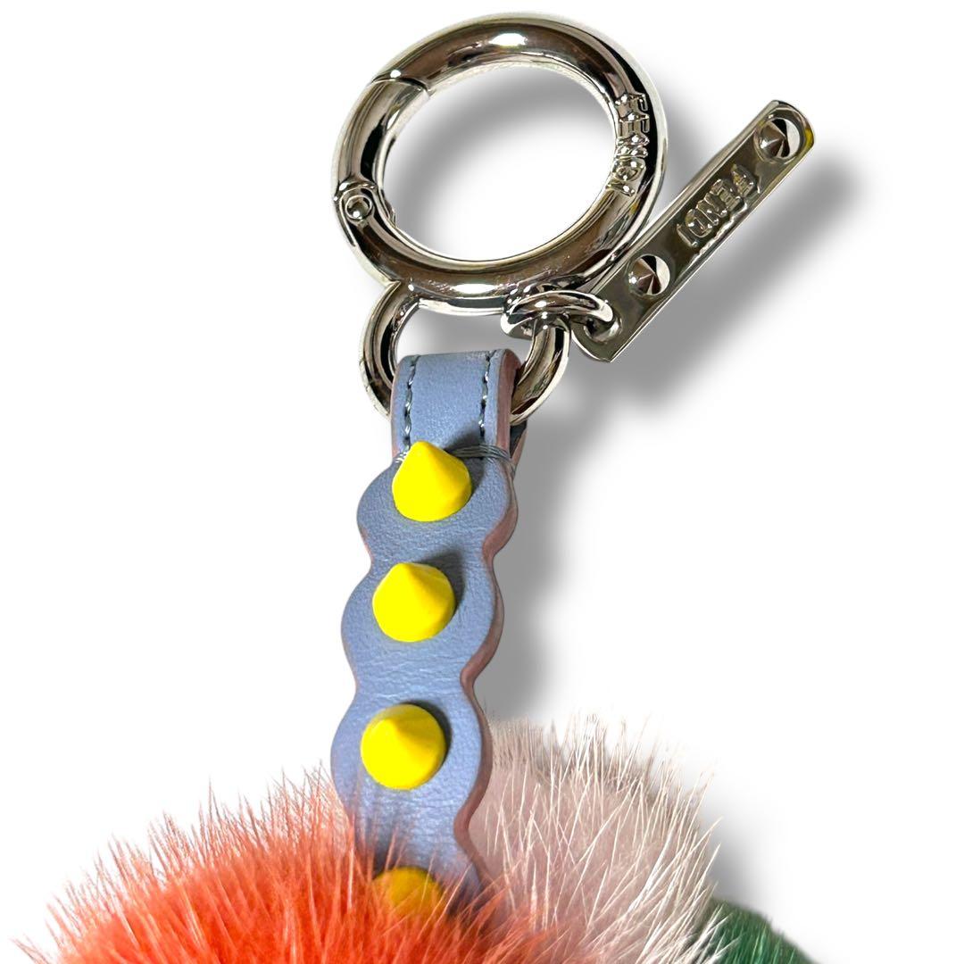 【美品】FENDI フェンディ チャーム キーホルダー アイスクリーム ファー