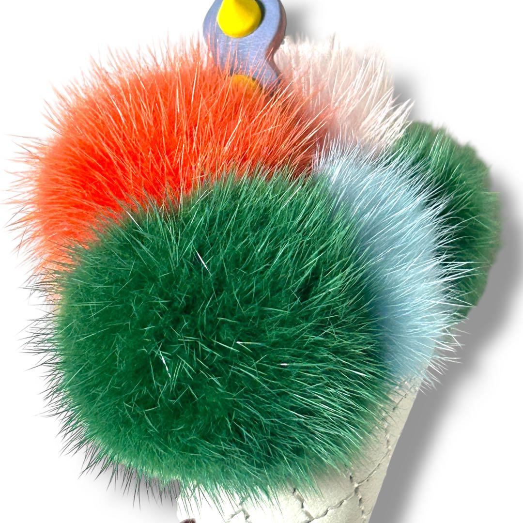 【美品】FENDI フェンディ チャーム キーホルダー アイスクリーム ファー
