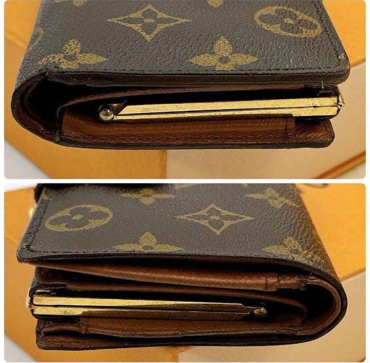 ルイヴィトンモノグラム二つ折り財布ブラウンレディースやや傷や汚れあり送料無料