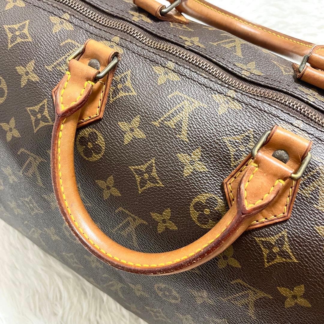 ルイヴィトン　ボストンバッグ　スピーディ40 モノグラム　ブラウン　ヌメ革　廃盤