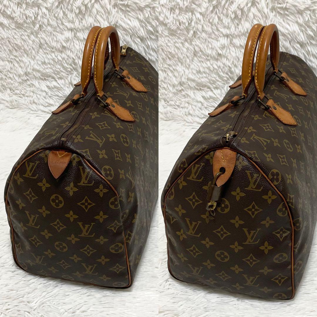 ルイヴィトン　ボストンバッグ　スピーディ40 モノグラム　ブラウン　ヌメ革　廃盤