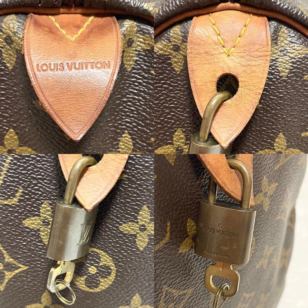 ルイヴィトン　ボストンバッグ　スピーディ40 モノグラム　ブラウン　ヌメ革　廃盤