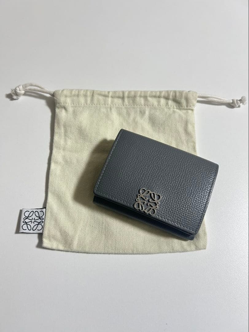 LOEWE ロエベ アナグラム 三つ折り財布 トライフォールド グレー