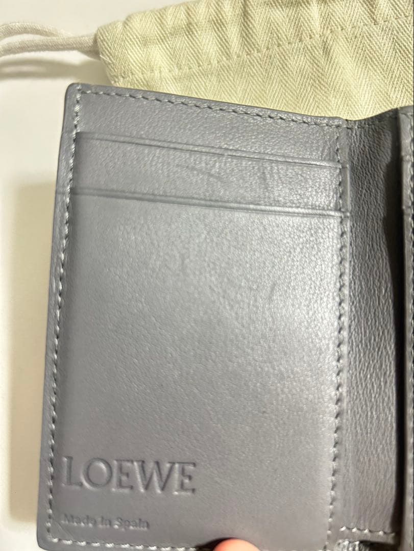 LOEWE ロエベ アナグラム 三つ折り財布 トライフォールド グレー