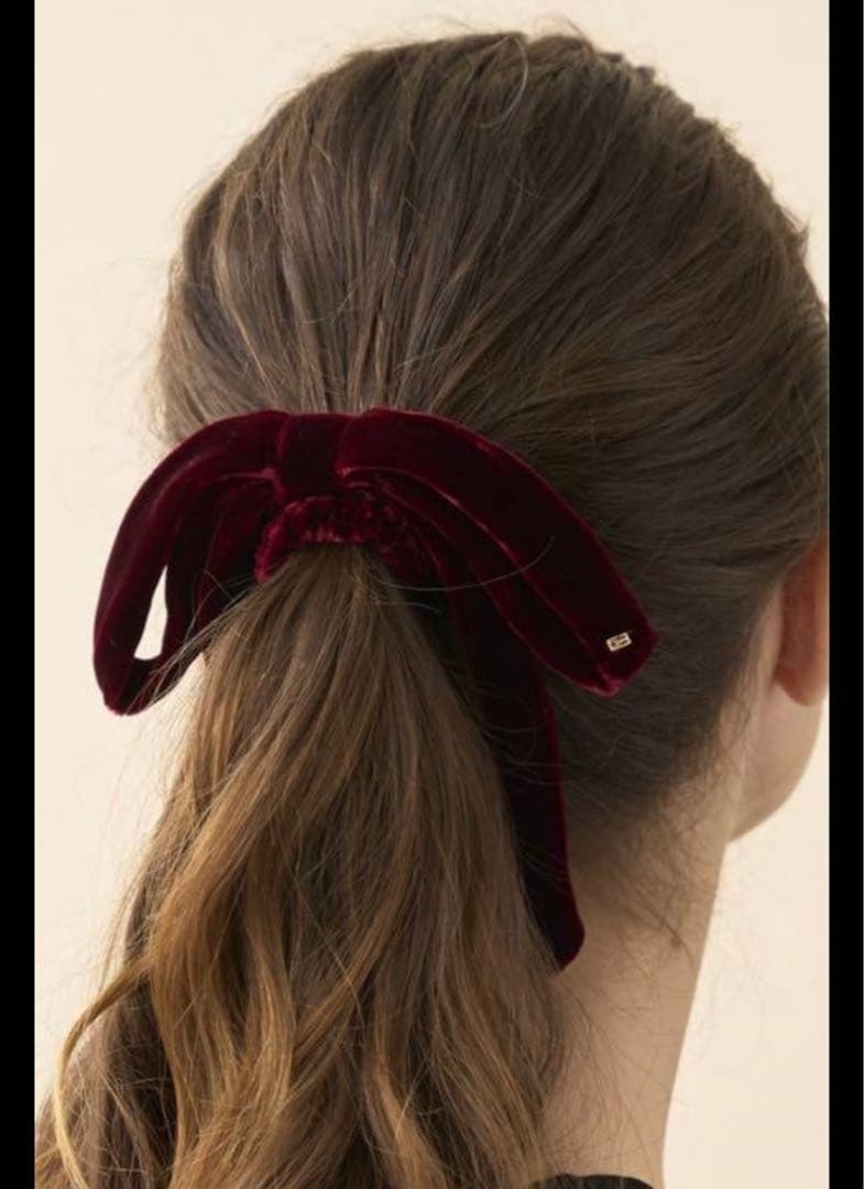 アレクサンドルドゥパリ　ポニー　リボン　ブラウン　シュシュ