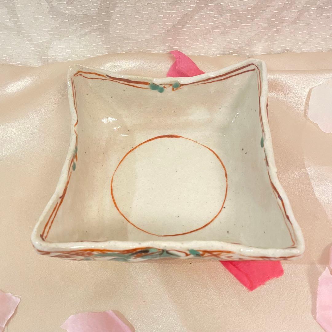 黒岩卓実 赤絵 角鉢　美濃焼き 赤　焼き物　作家もの 作家 赤鉢 お皿 食器