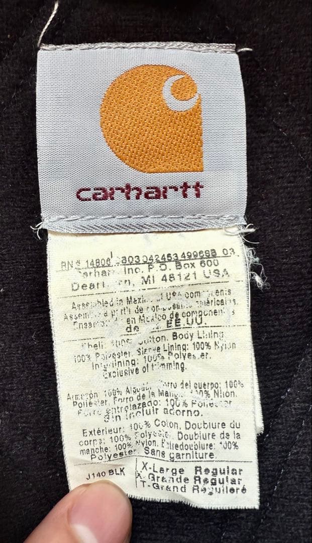 希少　USA製 carhartt アクティブジャケット　ブラック