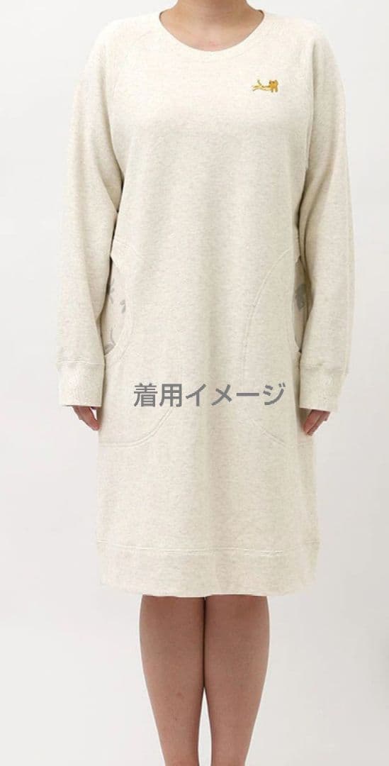 新品ツモリチサト ワコール キラキラネコ長袖ルームウェア　ワンピース（М）