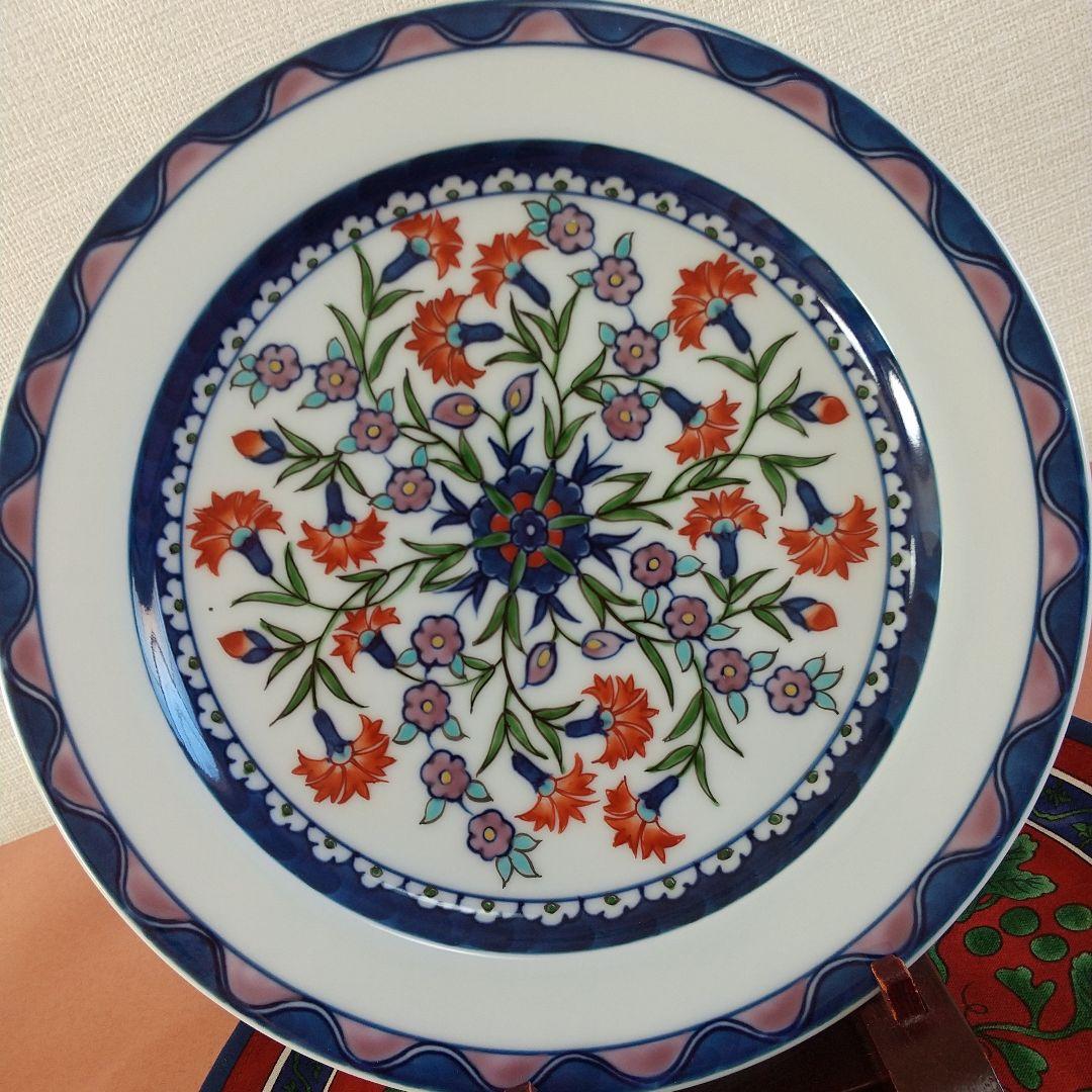 源右衛門窯⭐️染錦クズニク手石竹花文 皿