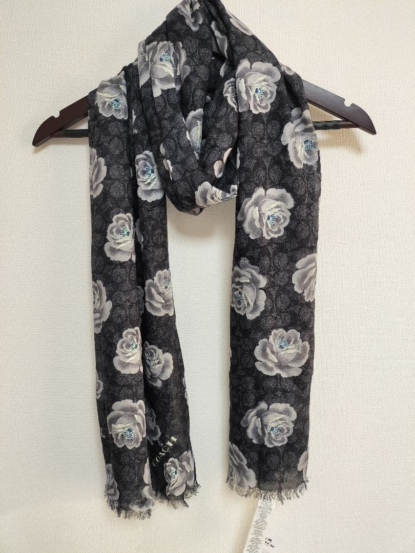 【新品 タグ付き】 COACH コーチ 薔薇 ローズ ストール ショール