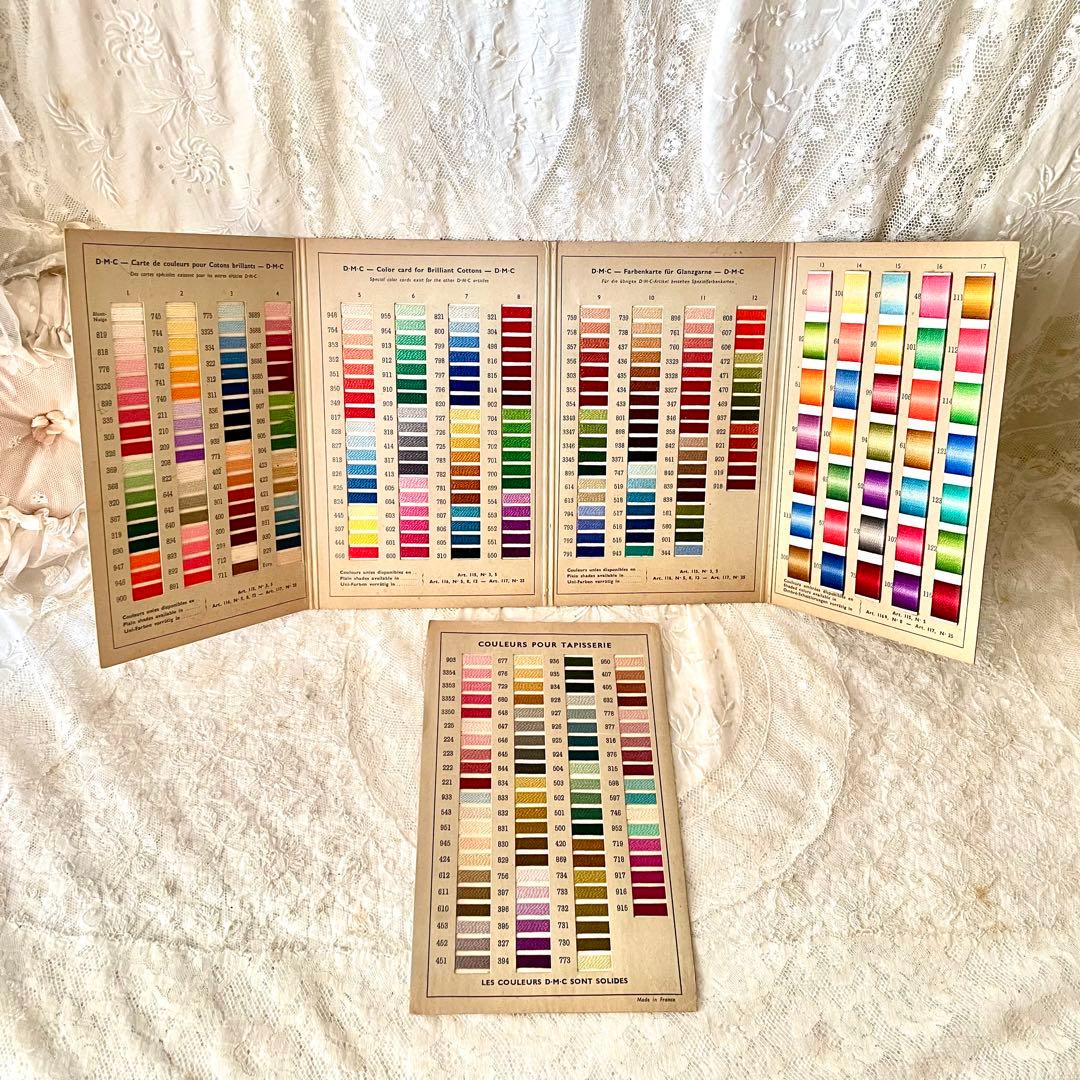【希少】DMC刺繍糸サンプラー（大）色見本　フランスアンティーク　メルスリー