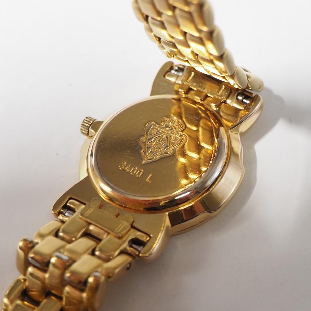 美品 グッチ GUCCI 3400L 黒文字盤 レディース 腕時計 H570
