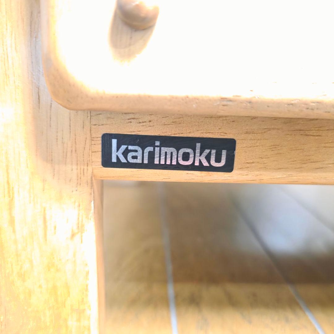 258】美品　カリモク　電話台　サイドテーブル　カントリー調　キャビネット