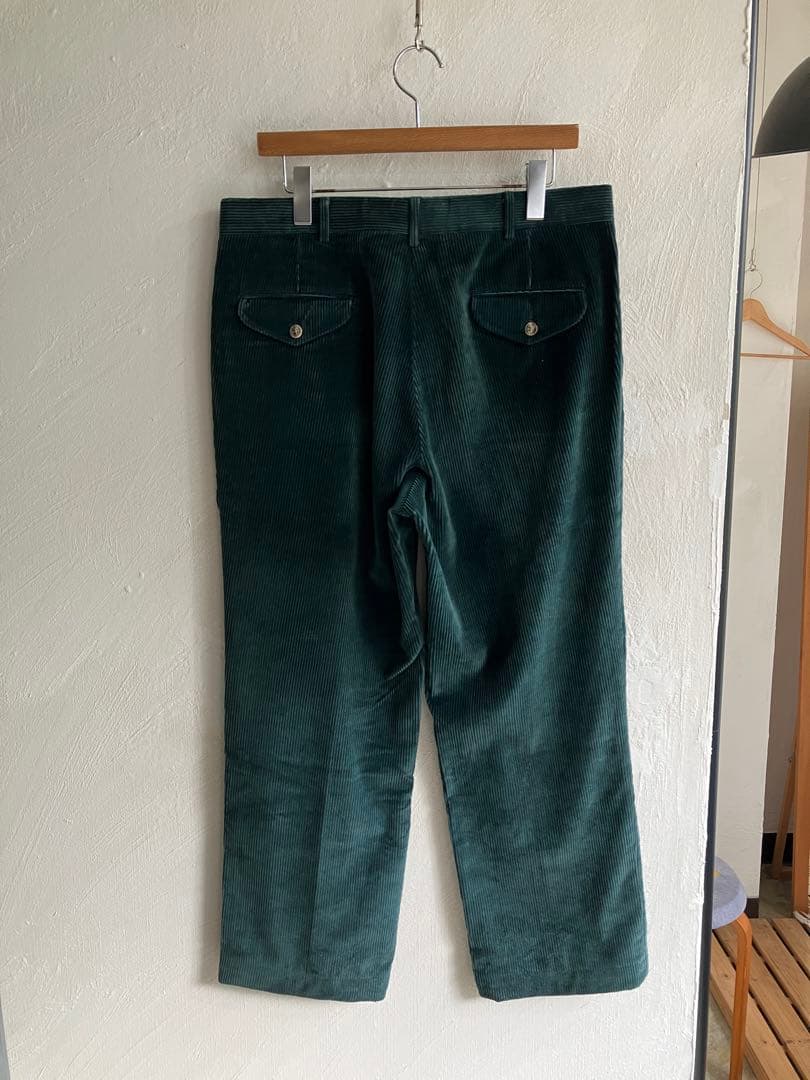 USA製 L.L.Bean ツータック コーデュロイパンツ グリーン 34