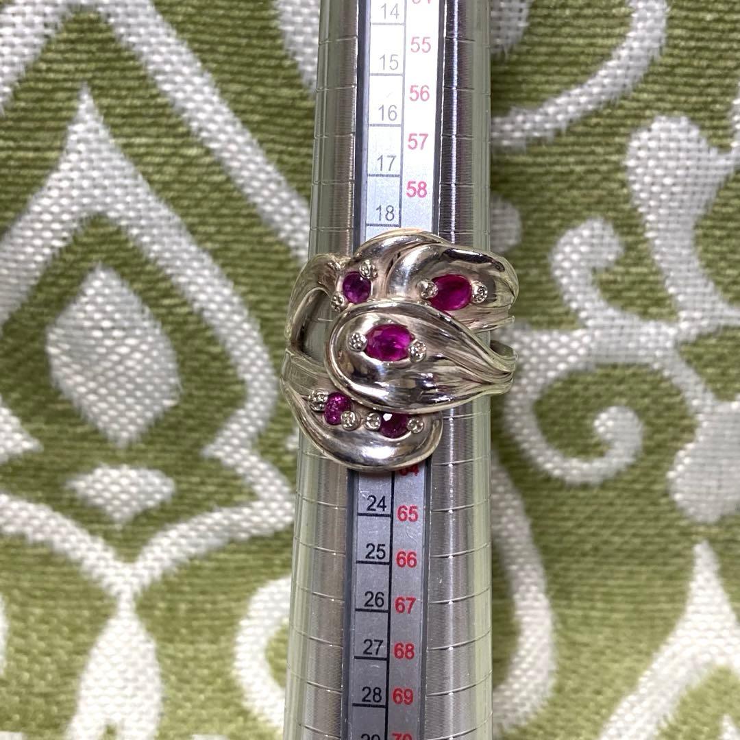 シルバールビーリング 約21号サムリングレディースメンズユニセックス　修デザイン