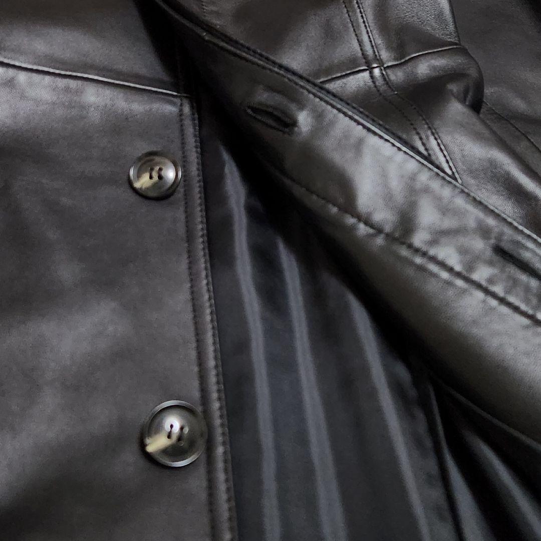 【美品】Pinky&Dianne 羊革 比翼 ラムレザー ロングコート ベルト