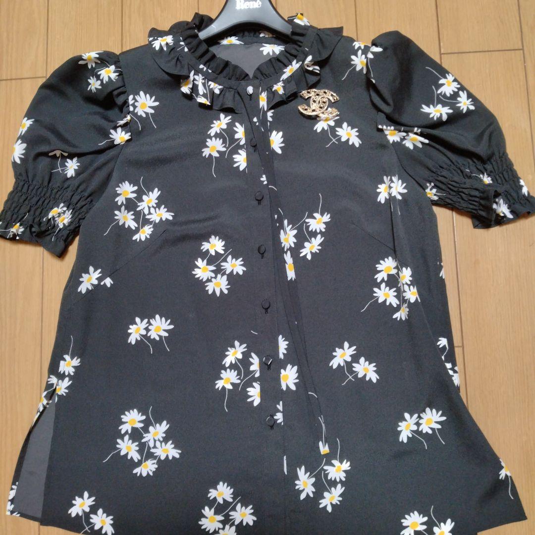 あつこ【美品】ルネ☆マーガレットフラワープリントブラウス34