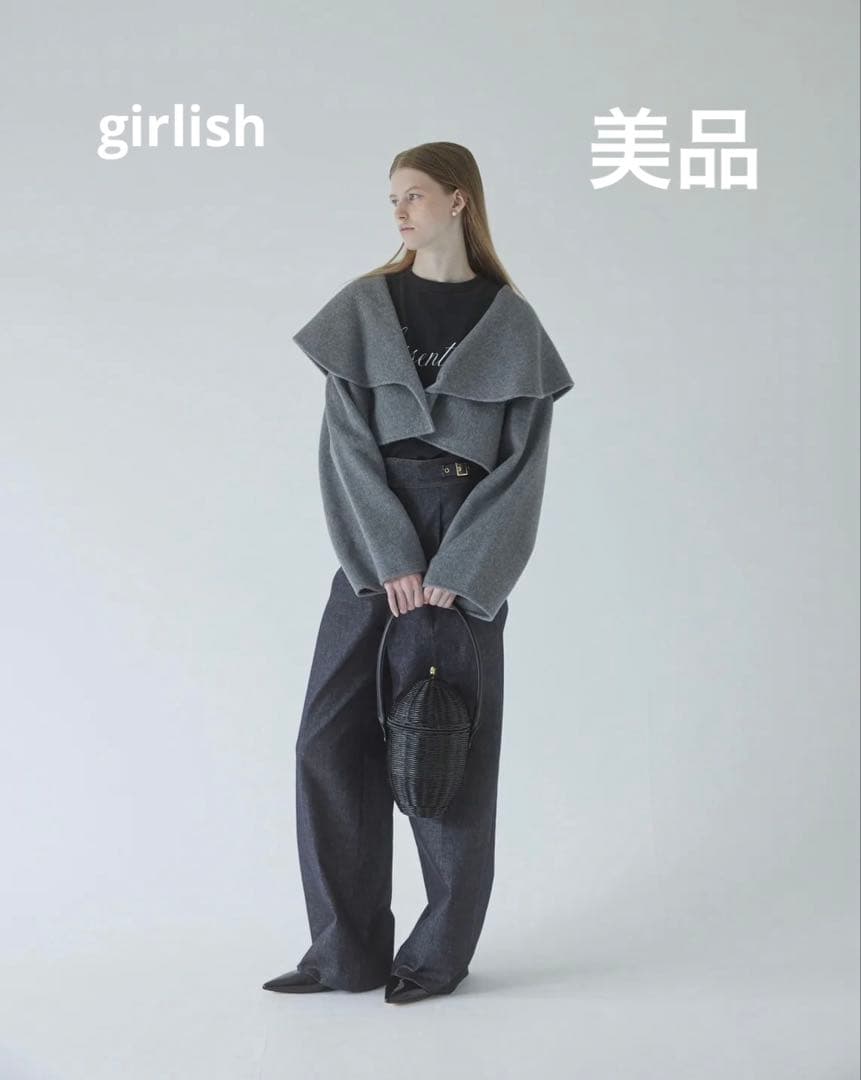 【美品】Girlishガーリッシュ ビッグカラーボレロ