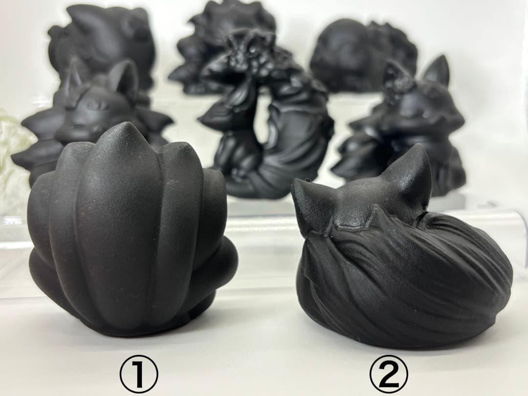 天然石　オブシディアン　九尾狐　置物　バラ売り可