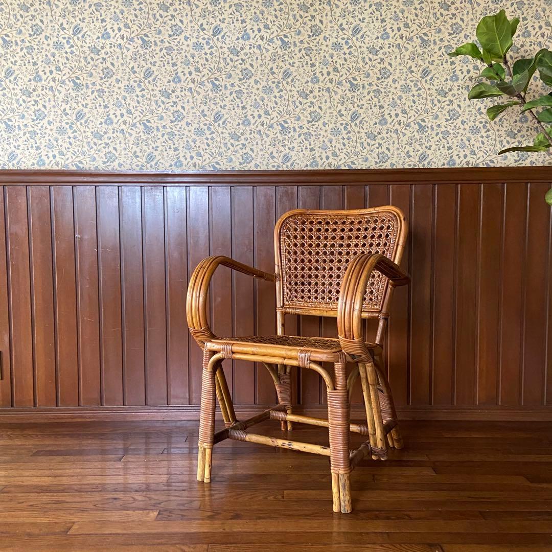 オールド ラタン チェア　ビンテージチェア　アンティークラタン　籐椅子