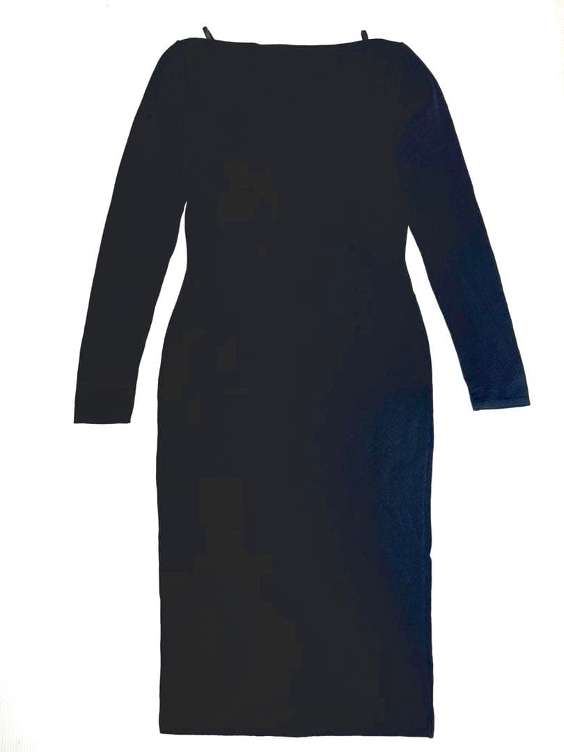 美品 GUCCI グッチ 肩紐レザー ワンピース 中厚手 イタリア製