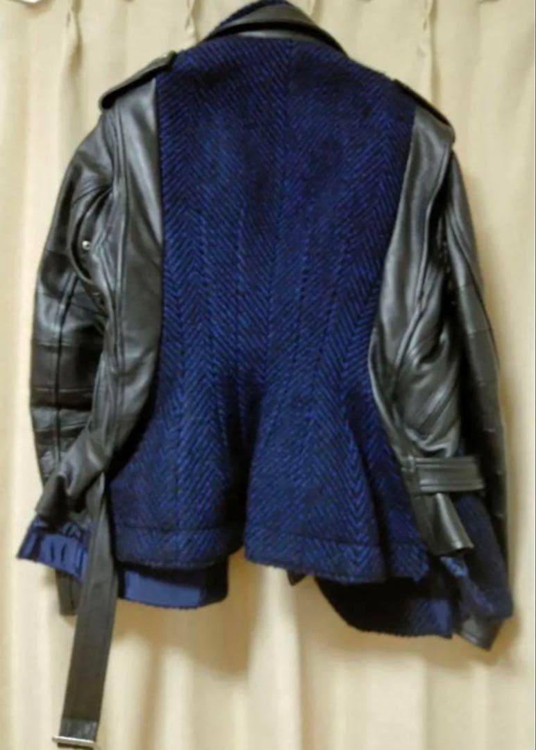 sacai レザージャケット　ドッキング