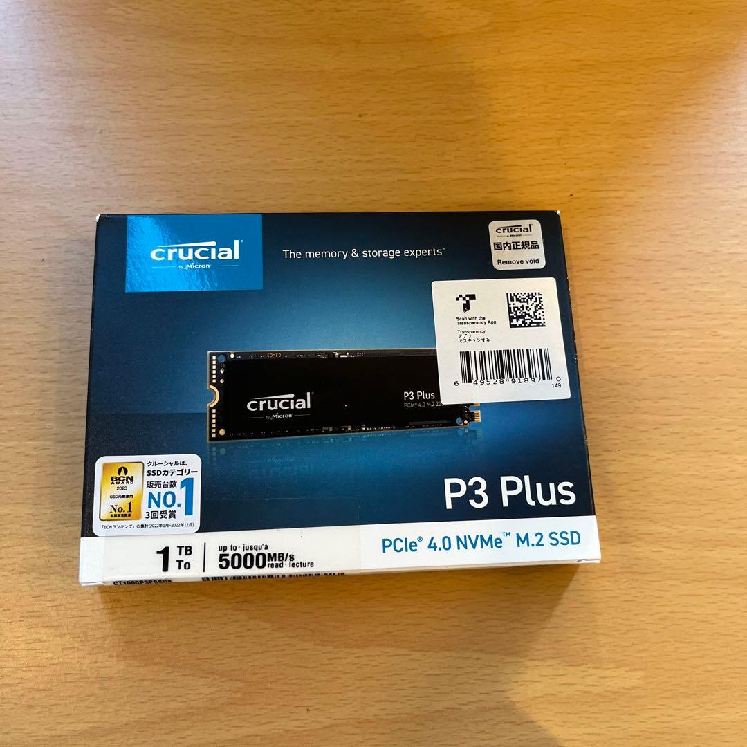 Crucial P3 Plus 1TB SSD CT1000P3PSS 新品