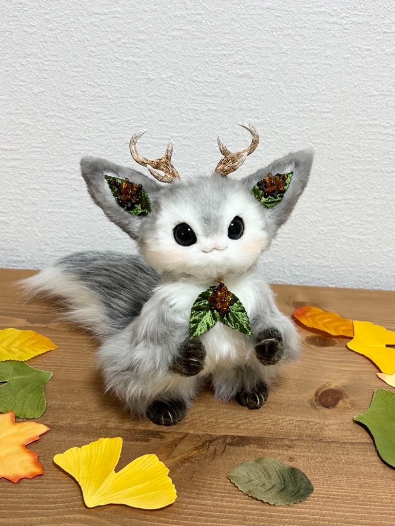 まんまる鹿ちゃん　ハンドメイド　ぬいぐるみ　アートドール