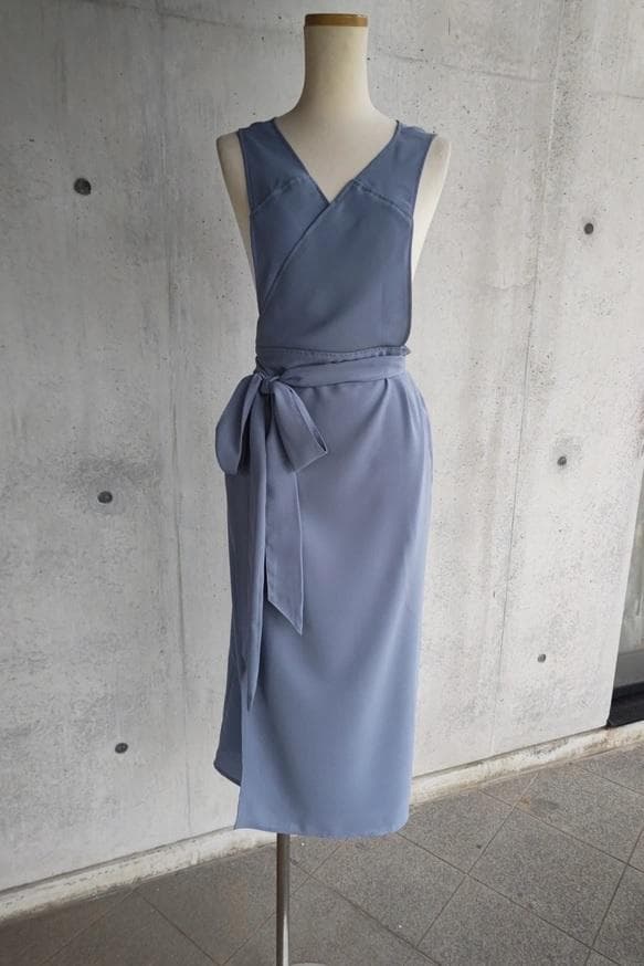 茶道お稽古に最適。羽織ロングエプロン【S-3L/日本製】127100-39