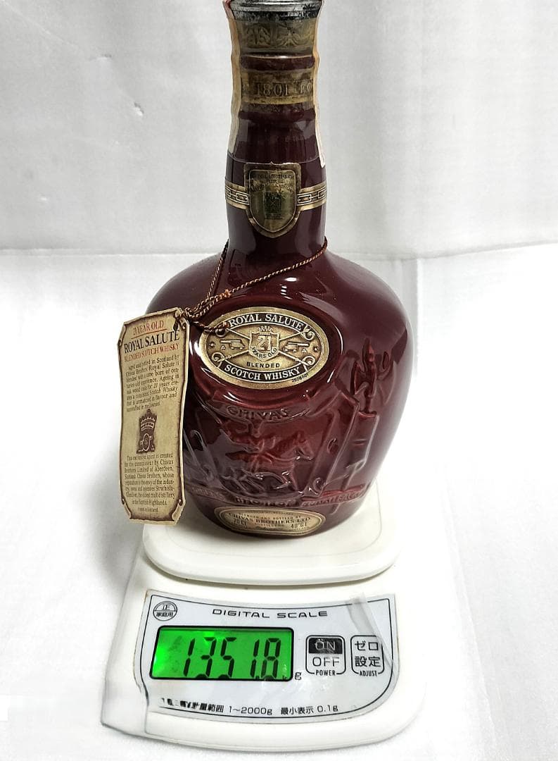 ★古酒★希少！スコッチウイスキー/ロイヤルサルート21年 赤陶器ボトル箱付