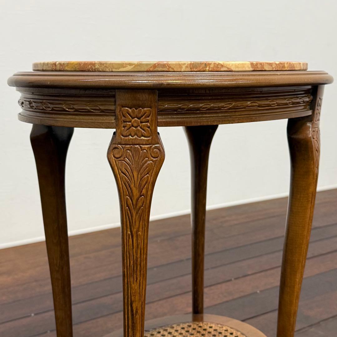 H110K28a イタリア アンティーク調 大理石天板 花台