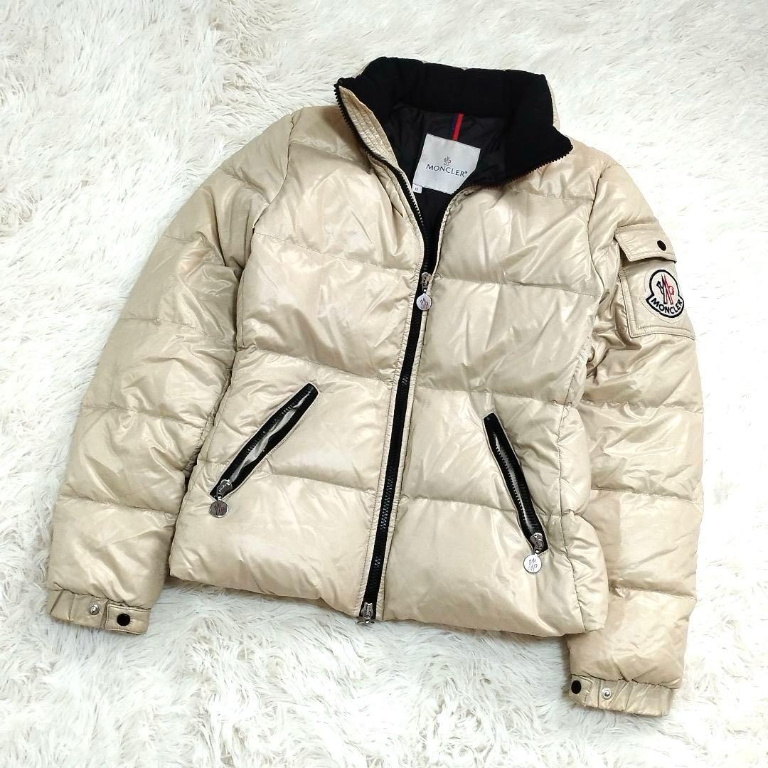 18242✨モンクレール BADIA ビッグロゴ ダウンジャケット ベージュ