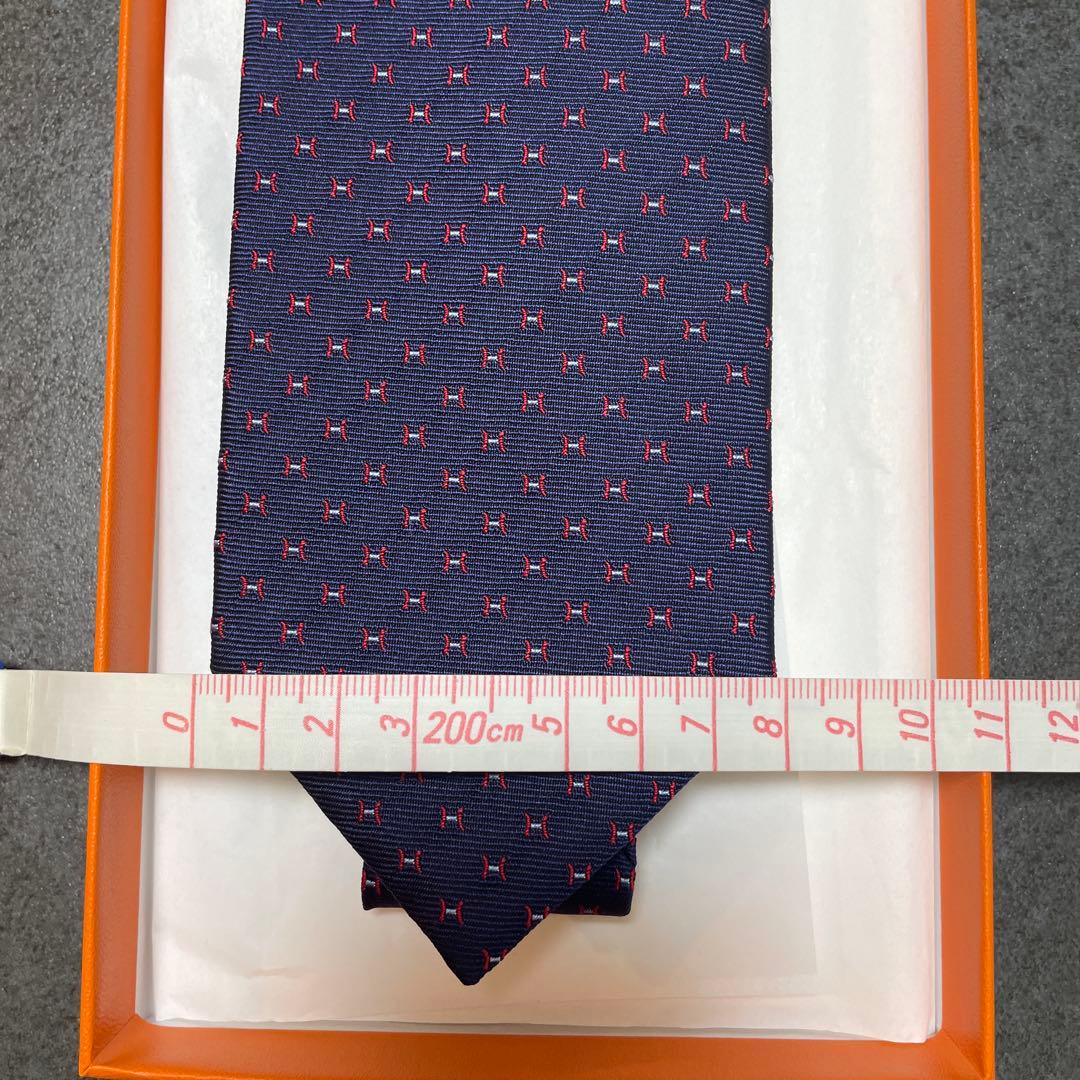 ❣️新品未使用❣️エルメス　ネクタイ　ネイビー　赤